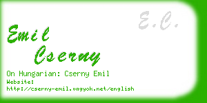 emil cserny business card